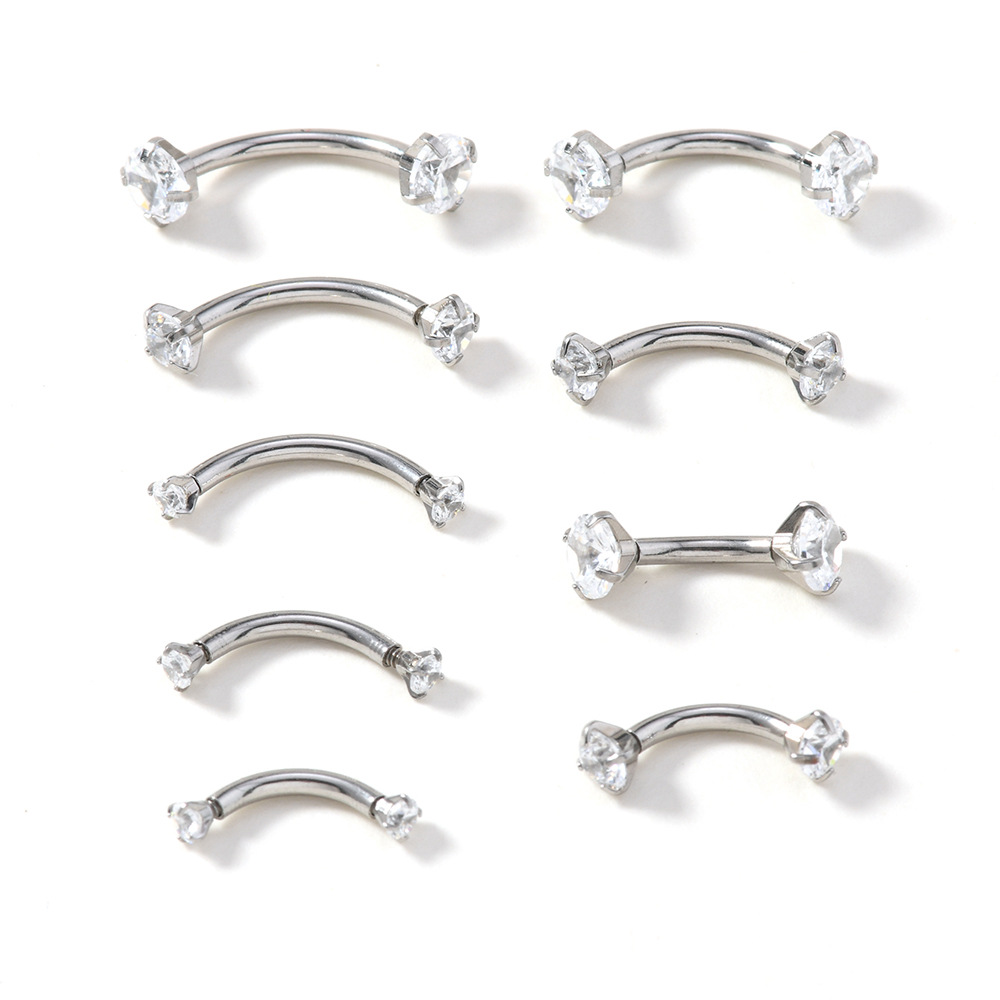 欧美新款专供眉钉人体穿刺饰品时尚潮流朋克风圆球单钻眉钉饰品