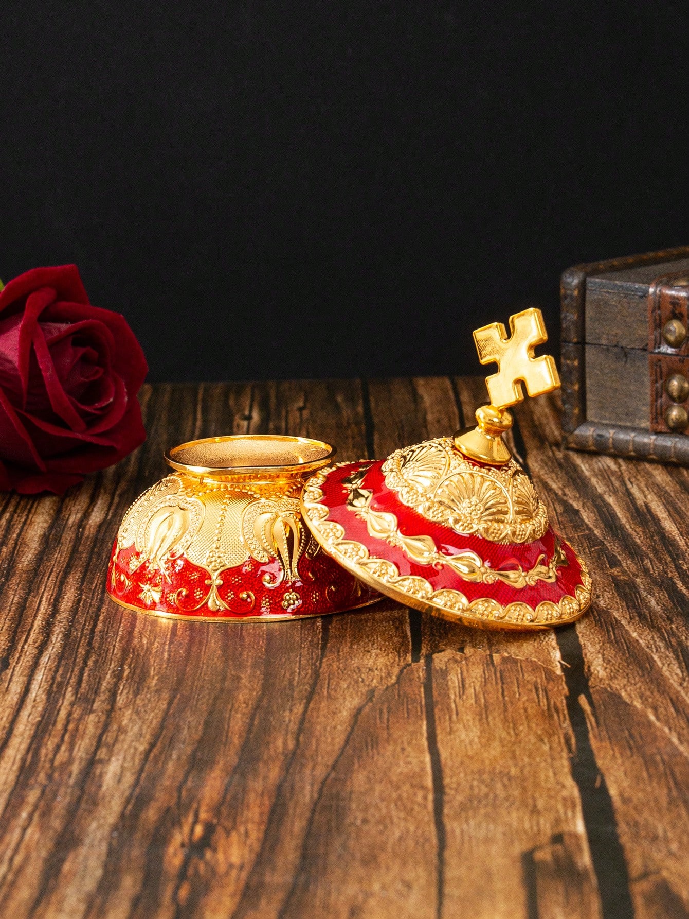 European-style gold-red zinc alloy hotel high-end storage dr details Picture