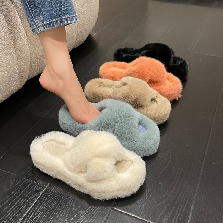 MAO MAO Slippers for women's outerwear 2025 new Korean style ins trendy shoes for autumn and winter home use cotton slippers in stock from the manufacturer full figure