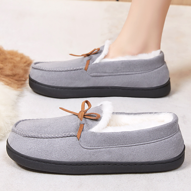 New winter cotton shoes for women: fleece and thickened cotton shoes, fashionable, versatile, warm and comfortable. Short boots, one-step home cotton slippers details Picture