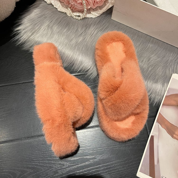 MAO MAO Slippers for women's outerwear 2025 new Korean style ins trendy shoes for autumn and winter home use cotton slippers in stock from the manufacturer Specification drawing