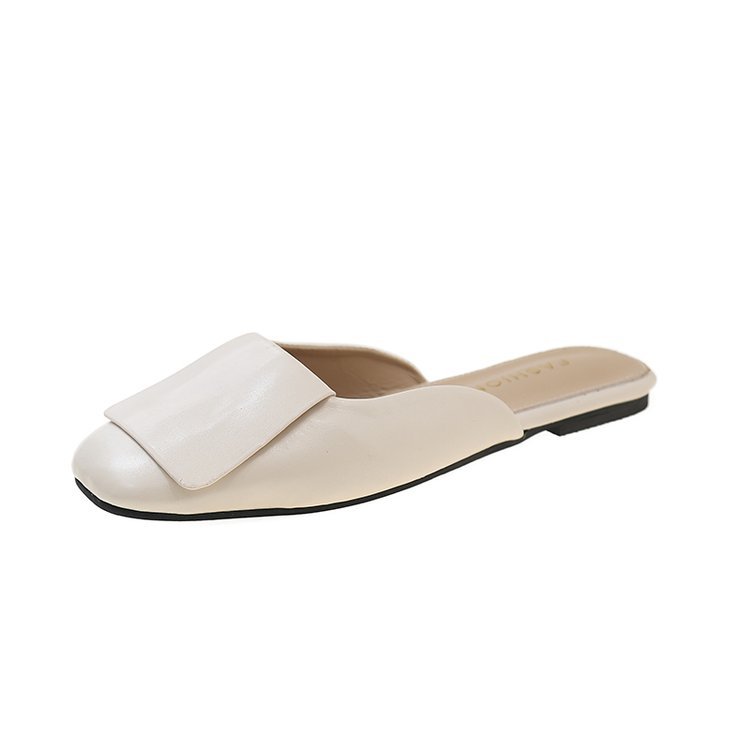 New Spring/Summer 2025 women's flat-bottomed flip-flops, Korean-style stylish and casual women's flip-flops, square-toed women's flip-flops Item Picture