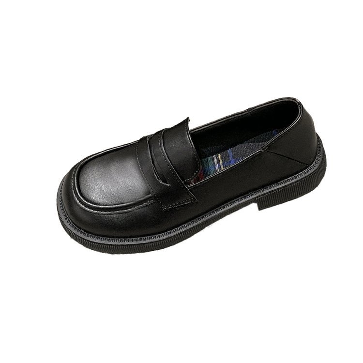 In the summer of 2025, a round-toed loafer with a thick sole and British-style small leather shoes is a casual and versatile single shoe for women to wear outside Item Picture