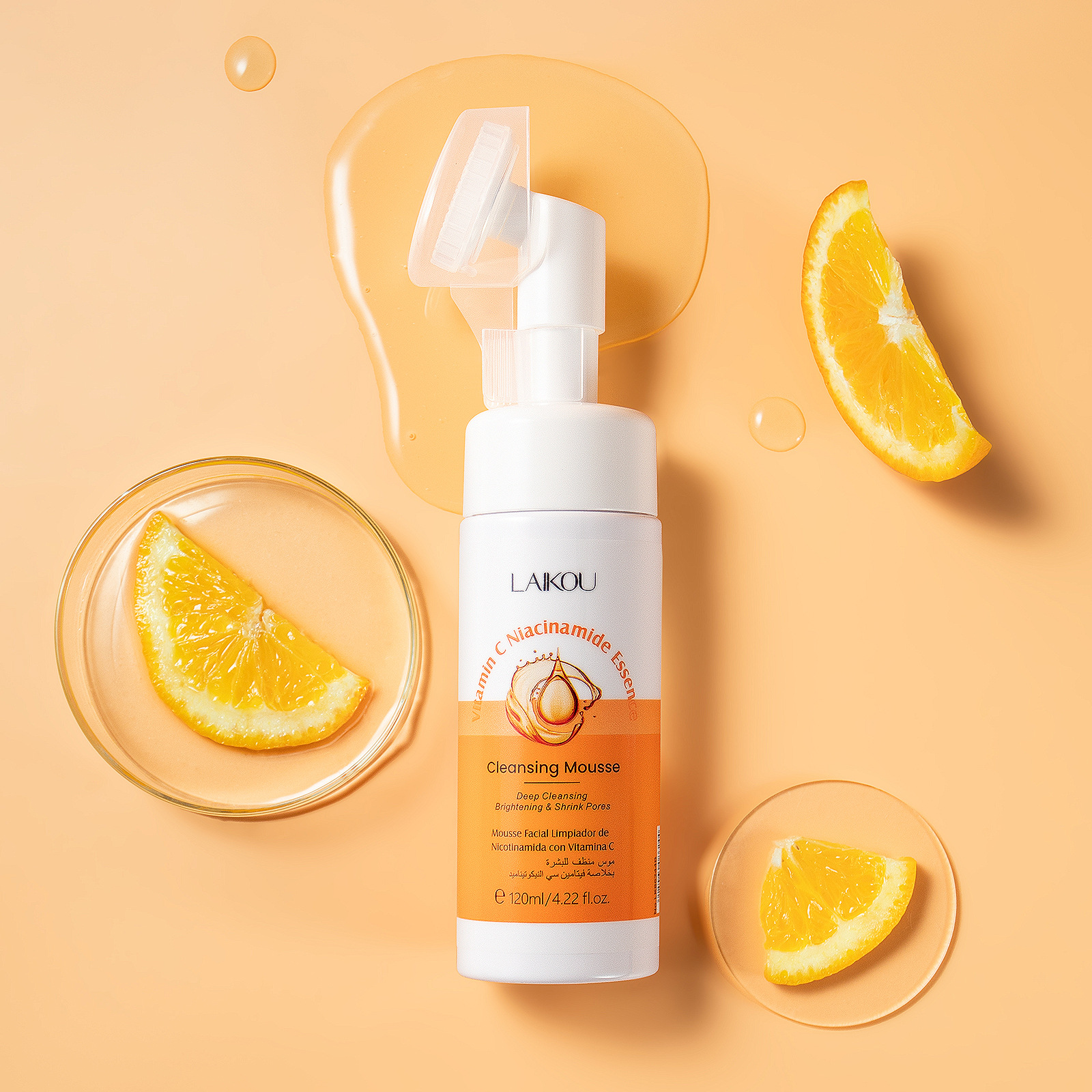 Cross-border LAIKOU Facial Cleanser Mousse series, fully English facial cleanser mousse pore-cleaning skin care products in stock details Picture