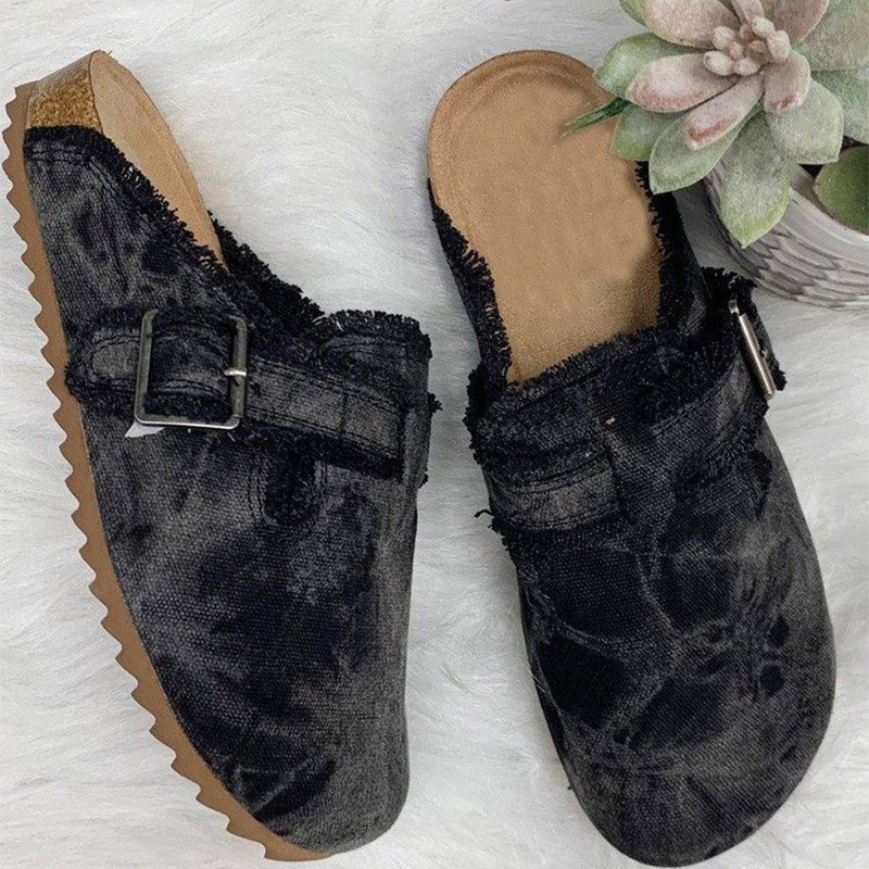 Independent station Cross-border large-sized slippers for women 2022 Spring and Autumn New European and American leopard print half-toe lazy shoes Bean Bean Shoes Application Scenario