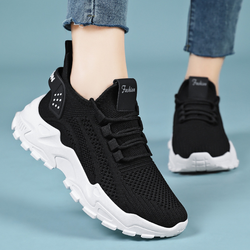 New autumn fashion for women's shoes, featuring breathable mesh, thick soles, retro Forrest Gump shoes, and Korean-style sports shoes Specification drawing