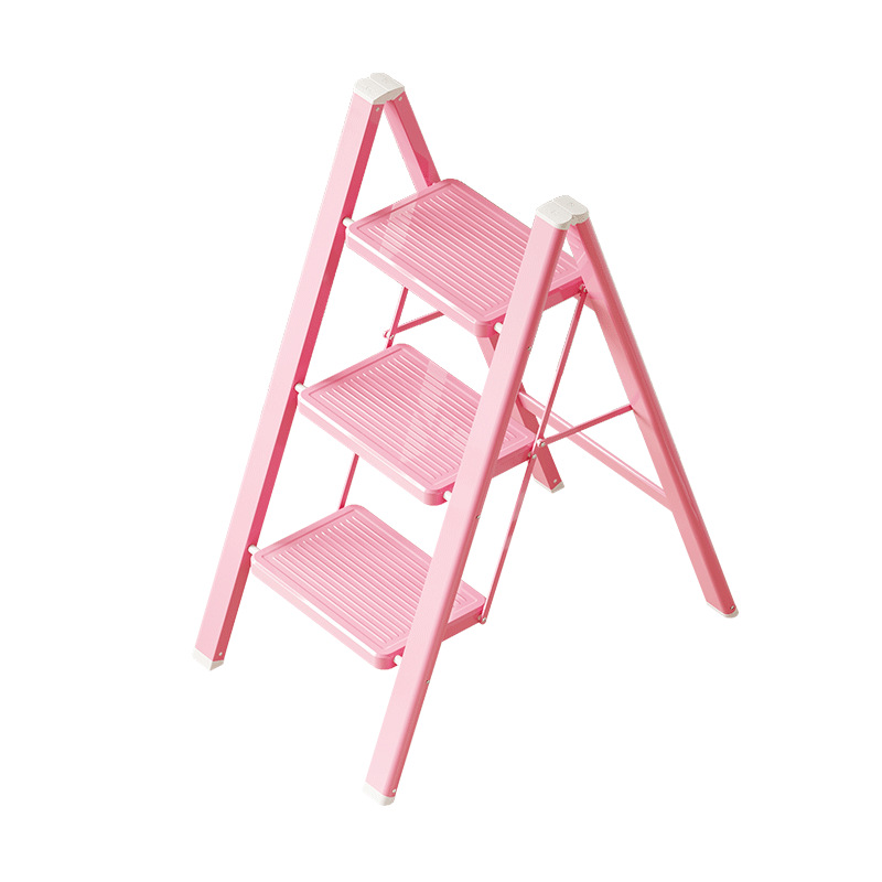 粉色厂家直销家用梯子加厚加高稳固超强承重