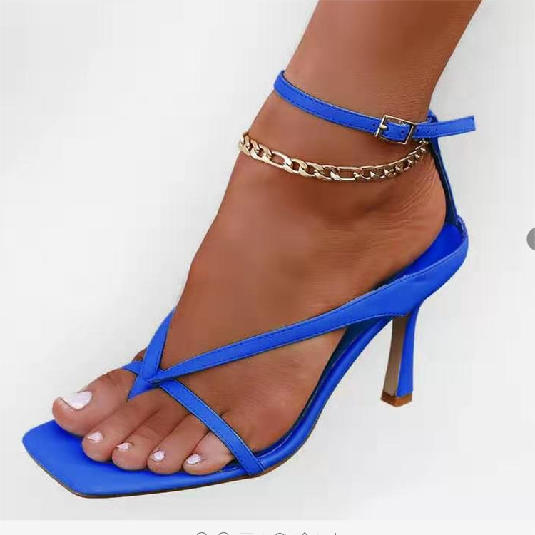 2021 new Amazon export plus-size European and American women's sandals with buckle summer stilettos heels details Picture