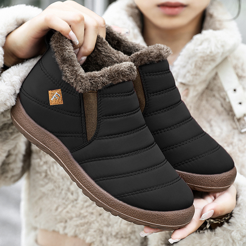 Cotton boots, women's snow boots, cross-border large-sized warm women's boots, polyurethane fleece thickened cotton boots, high-top cold-proof long boots details Picture