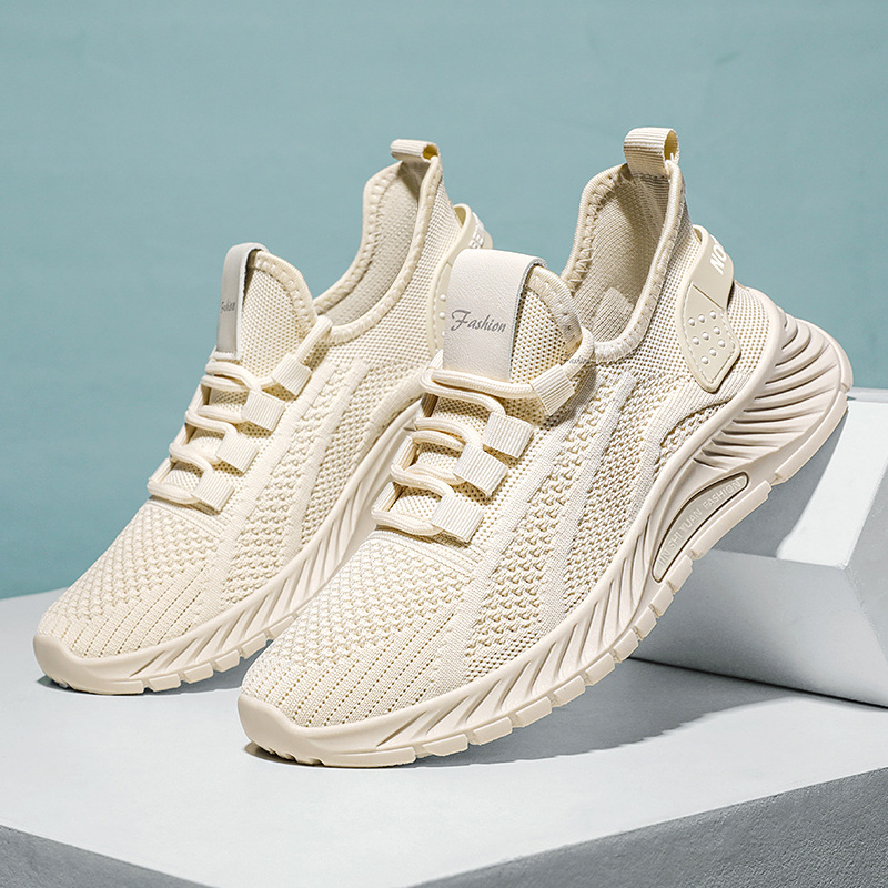 Shoe Women 2025 Autumn New casual sports single shoes wholesale cross-border factory breathable flying Woven women's shoes consignment full figure