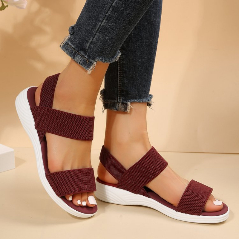 Casual sandals for women 2024 summer, thick-soled flat heels, fish-mouth loose and tight, large-sized sandals for export, women's sandals wholesale details Picture