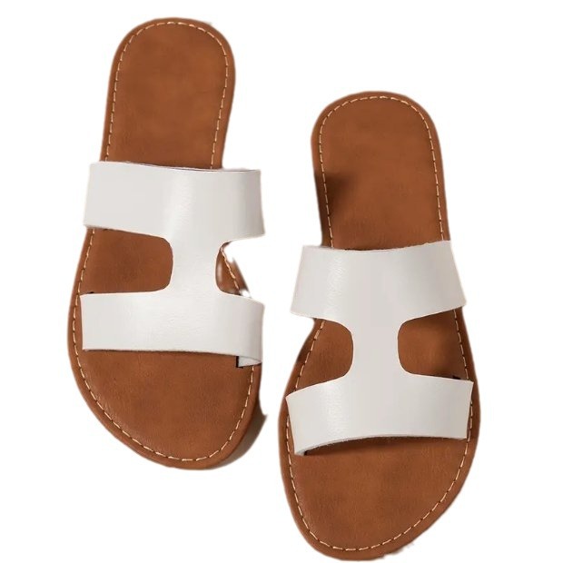 Spring 2025 fashionable and niche outdoor beach shoes, simple and versatile flip-flops, trendy and casual flat slippers Item Picture
