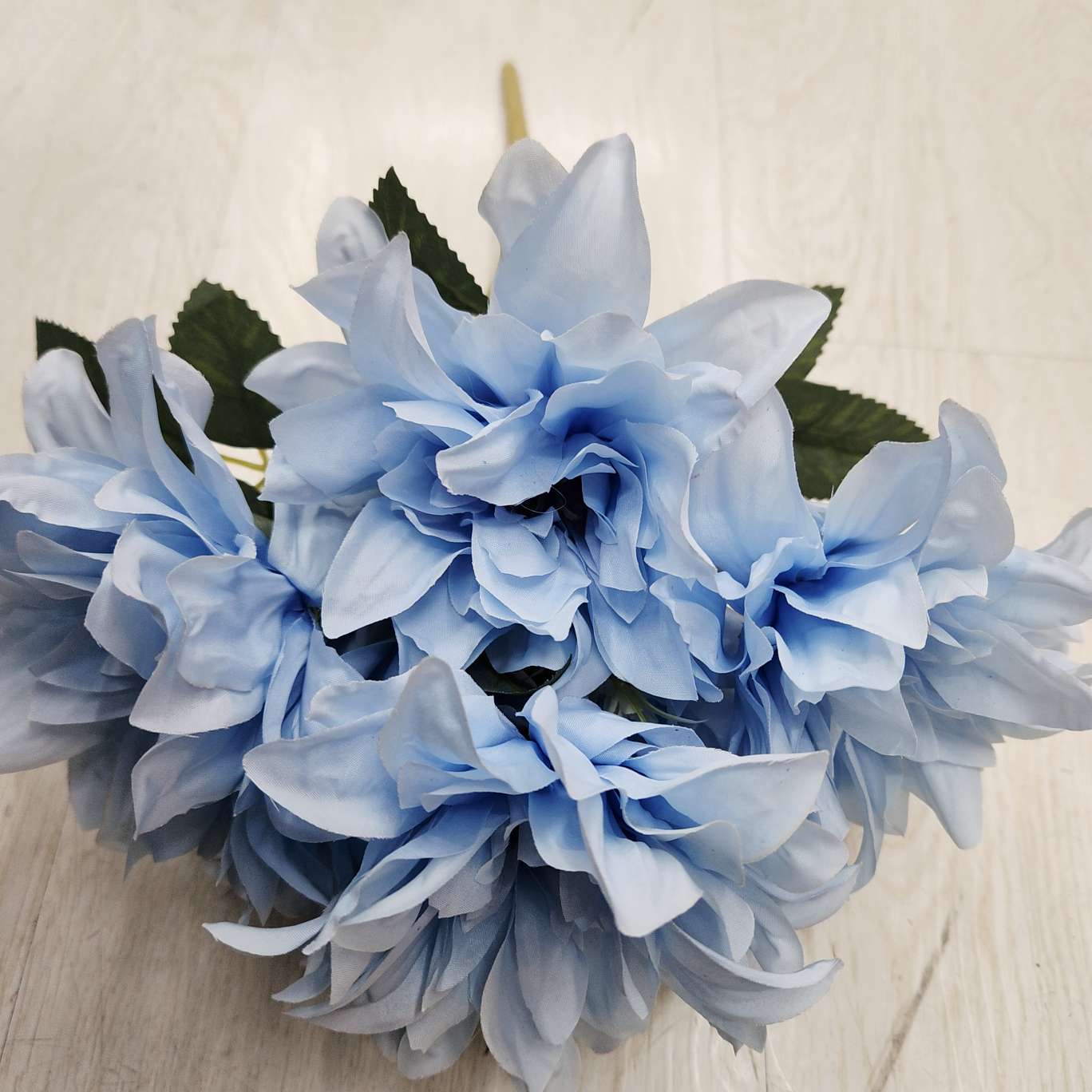 7头大丽花办公仿真园艺玫瑰花杆火把狂欢夜导具电镀钩织花束装饰品详情图6