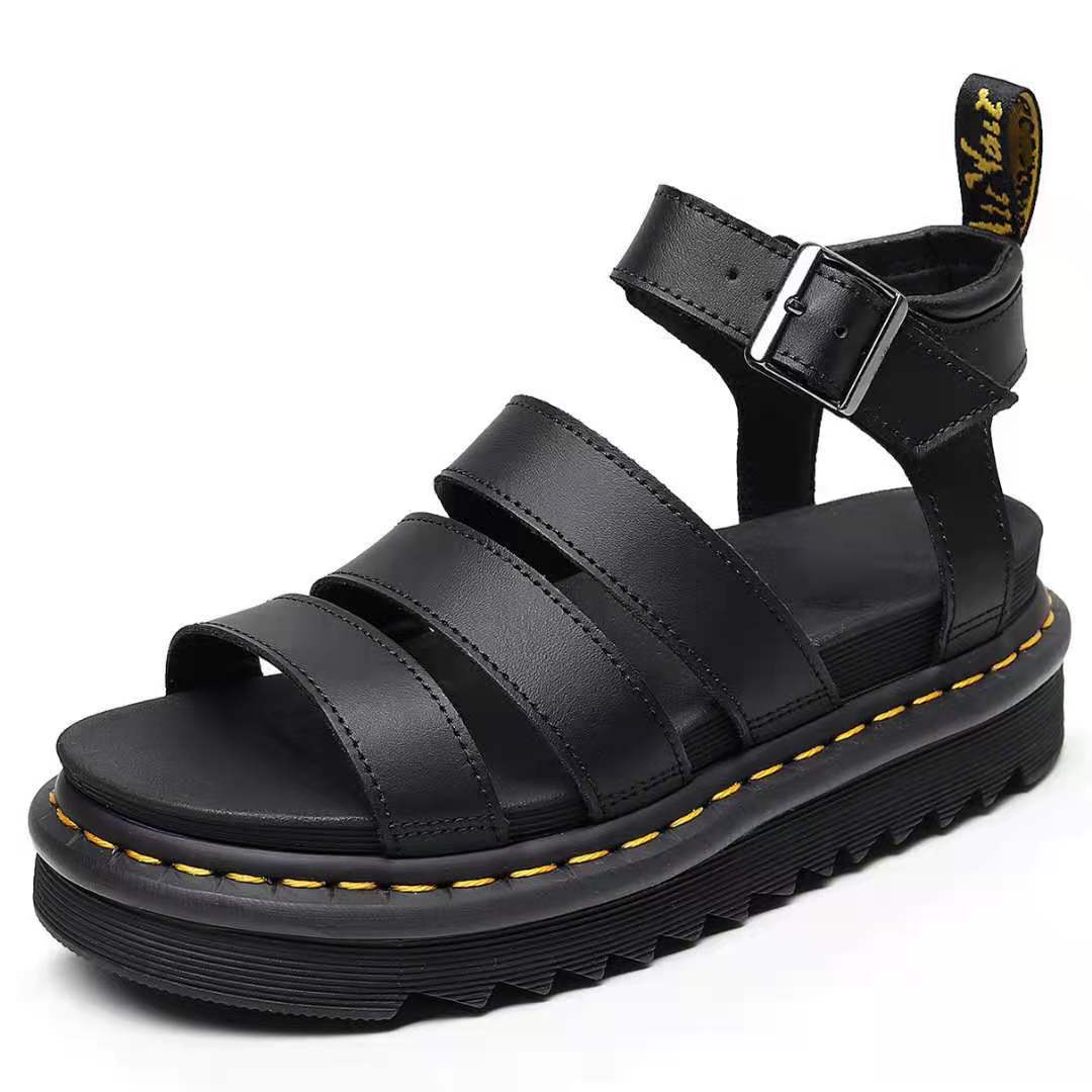 Amazon's new Summer 2024 women's Roman sandals, open-toe beach shoes, thick-soled fish-mouth flip-flops full figure