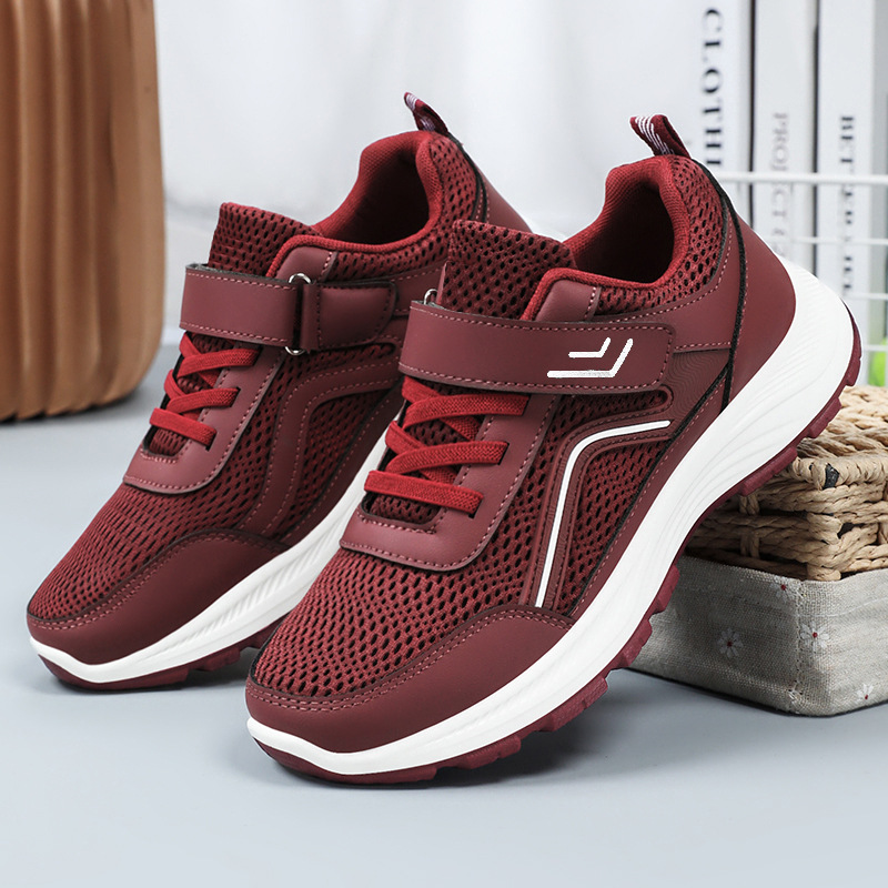 Women's autumn breathable, comfortable and casual single shoes with Velcro for couples, soft-soled and not tiring to the feet, men's and women's walking shoes full figure