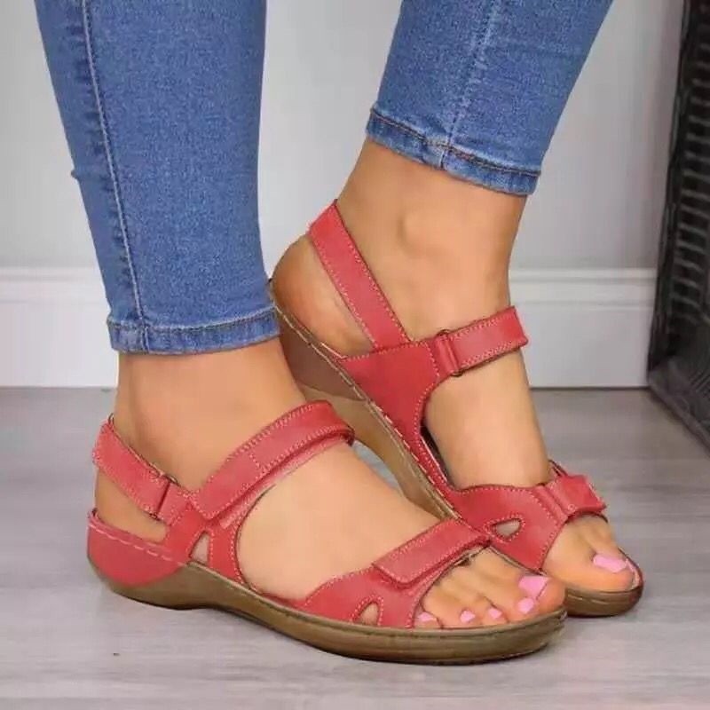 Independent station Foreign trade large size new 2022 Summer casual lace shoes, women's sandals, clasp open-toe women's shoes wish Specification drawing