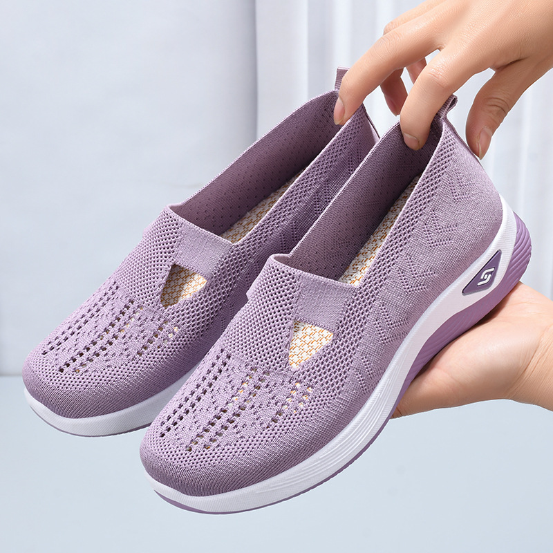 Women's shoes are breathable and comfortable. They are custom-made for small orders. Cross-border shoes for middle-aged and elderly mothers. Soft-soled casual mesh shoes details Picture