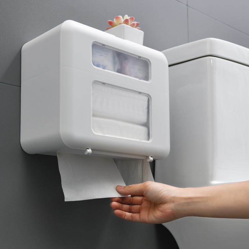 Inodoro creativo necesidades diarias caja de toallas de pared soporte de papel higiénico estante de papel higiénico caja de papel higiénico soporte de toallas de papel impermeable Application Scenario