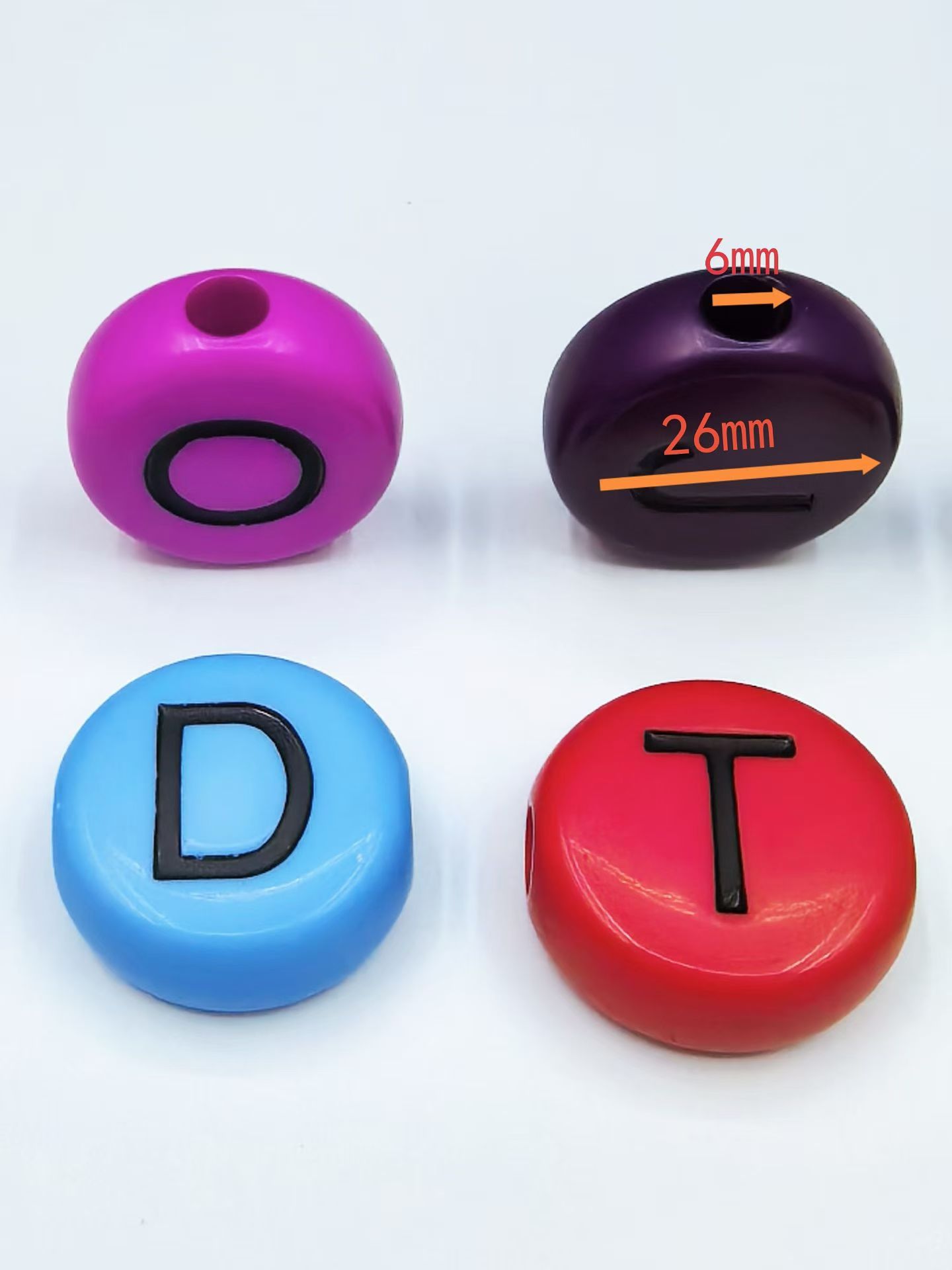 Both white and black, white and colored are available. You can choose a single letter details Picture