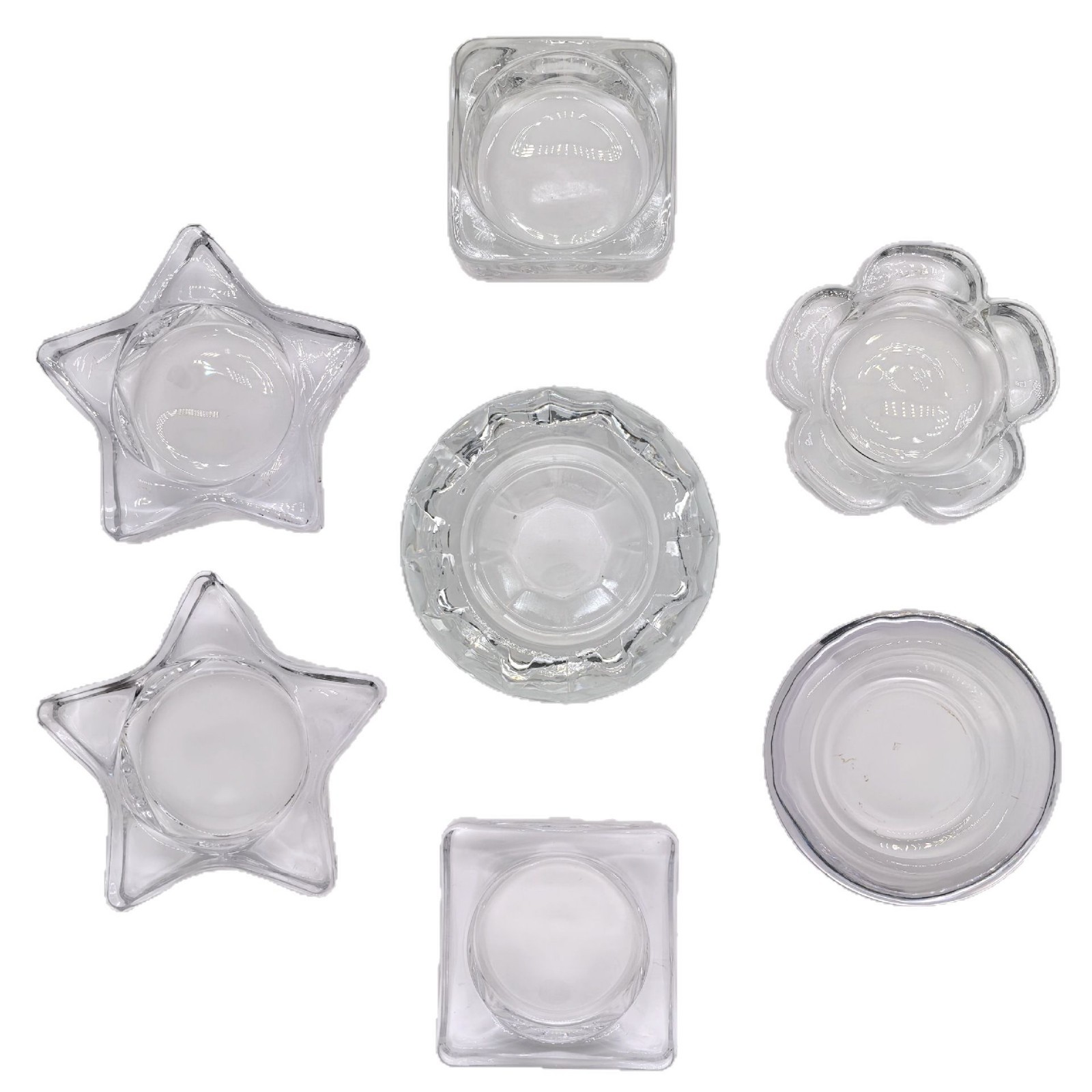 工艺品礼品架香薰烛台 玻璃装饰器皿 时尚造型烛台 五星烛台 花瓣烛台 四方烛台 钻石烛台详情图1