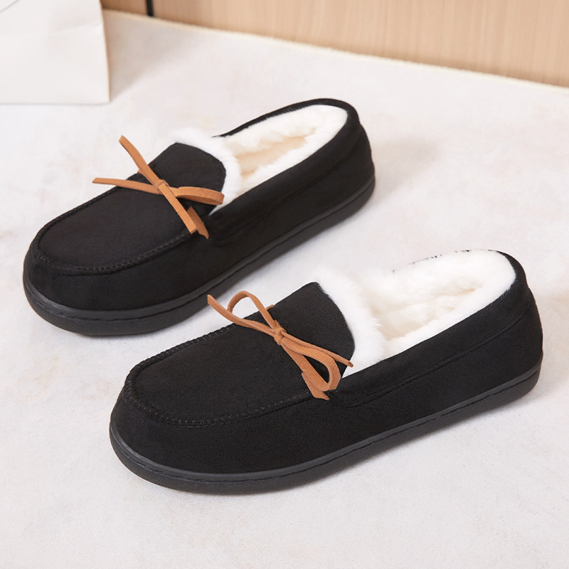 New winter cotton shoes for women: fleece and thickened cotton shoes, fashionable, versatile, warm and comfortable. Short boots, one-step home cotton slippers full figure
