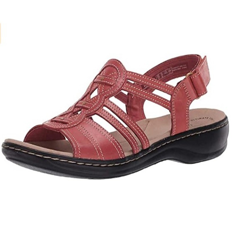 New summer wish cross-border plus-size women's sandals with wedge heels, retro stitching, casual outdoor beach sandals details Picture