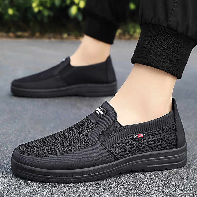 New men's casual single shoes, breathable and comfortable for one step, shallow opening dad shoes, directly sent by the old Beijing cloth shoe manufacturer details Picture