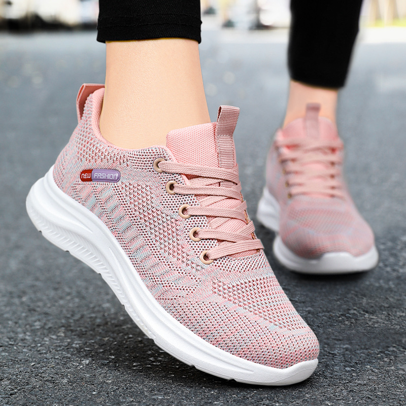 Women's shoes 2025 Autumn New Foreign Trade Cross-border Flying Weaving Women's Shoes Soft-soled casual sports shoes for women details Picture