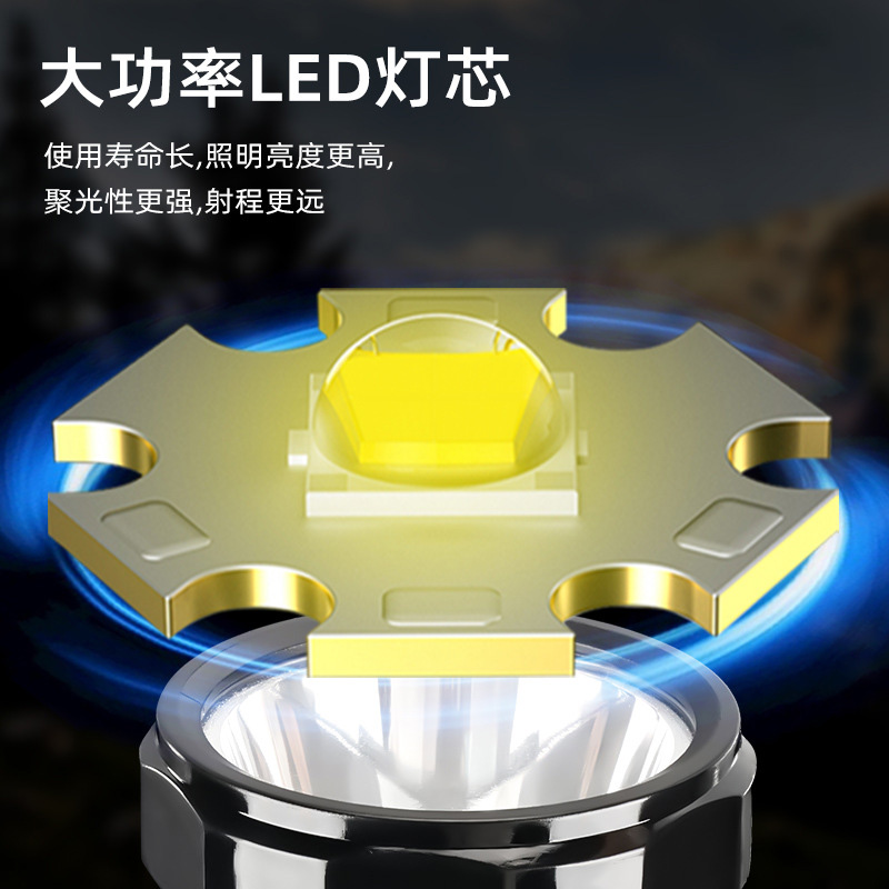 High-intensity flashlight, multi-functional outdoor emergency lighting work light, long-lasting high-brightness flashlight pic 3