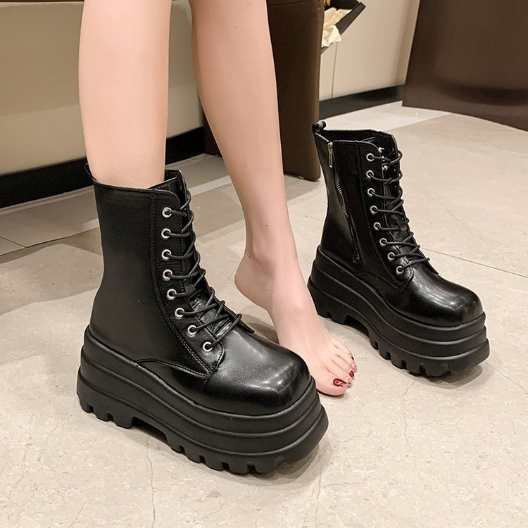 The new Spring/Autumn 2025 fashion and versatile British-style lace-up ankle boots and Dr. Martens boots for women Specification drawing