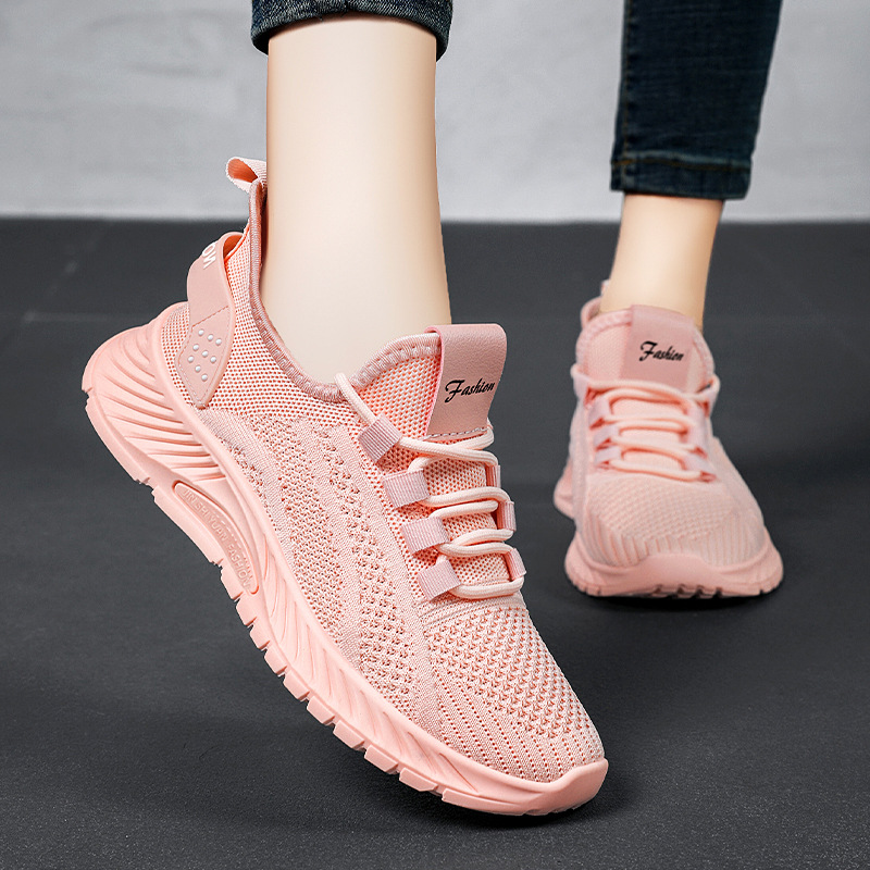 Shoe Women 2025 Autumn New casual sports single shoes wholesale cross-border factory breathable flying Woven women's shoes consignment details Picture