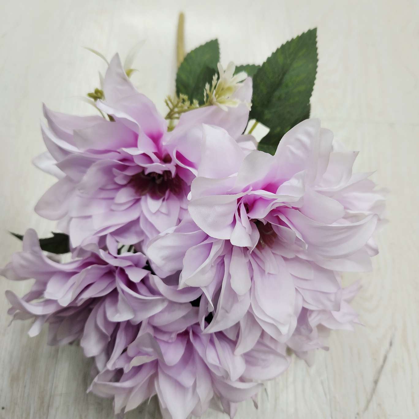 7头大丽花办公仿真园艺玫瑰花杆火把狂欢夜导具电镀钩织花束装饰品详情图8