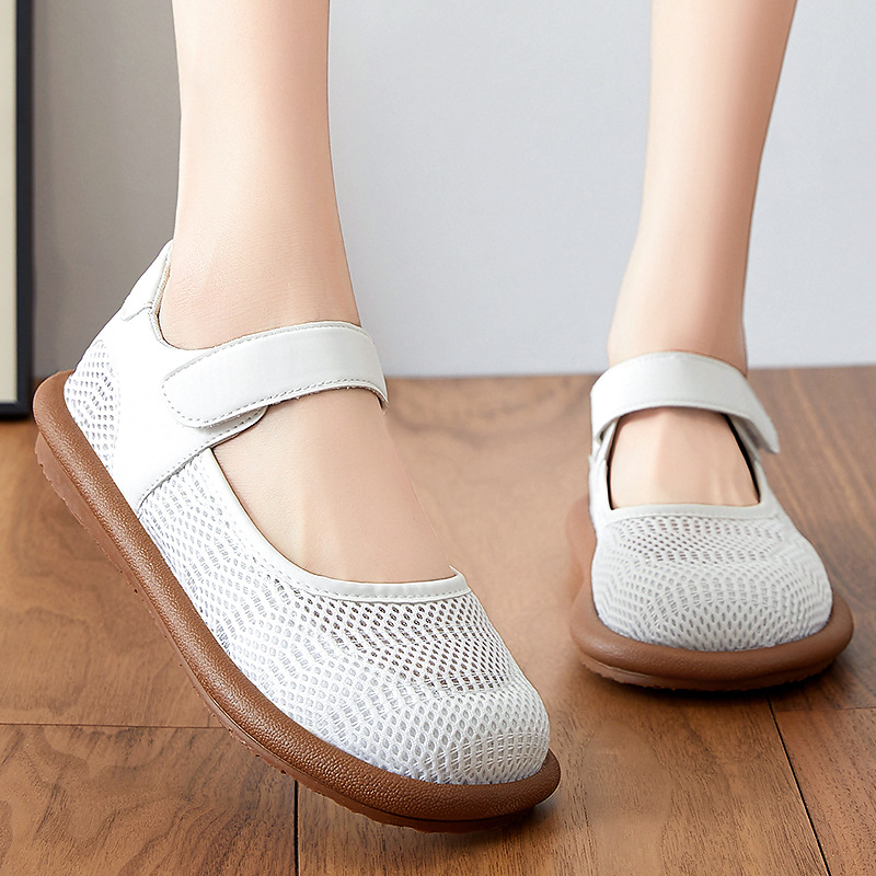 Women's shoes, breathable shoes for middle-aged and elderly mothers, single shoes, comfortable old Beijing grandma shoes, casual soft-soled women's cloth shoes Specification drawing