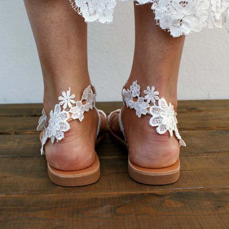2022 New Summer independent foreign trade Station wish Plus-size Bohemian flower casual flat Roman sandals for women Specification drawing