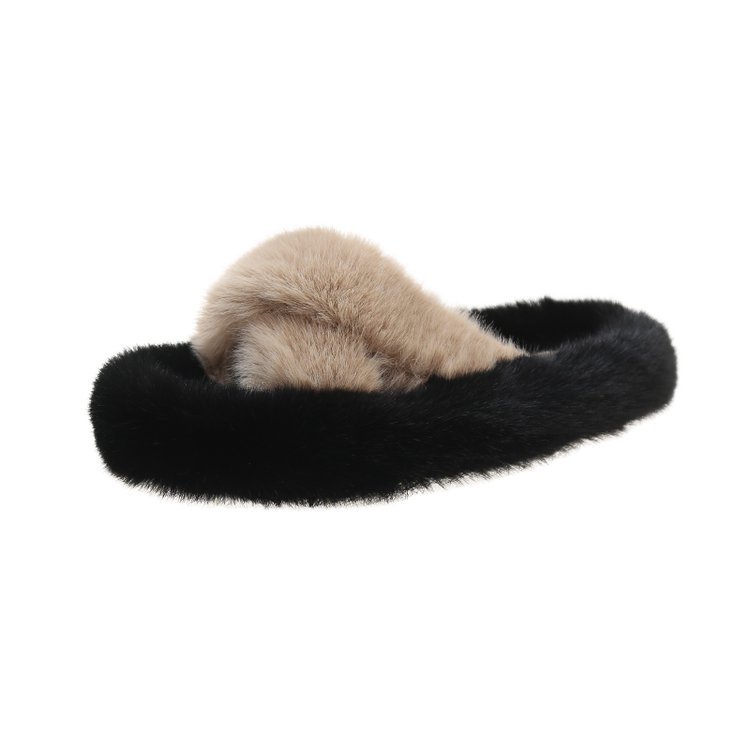 2025 Instagram Fashion, Casual and Versatile flat cotton slippers for home outings in autumn and winter Item Picture