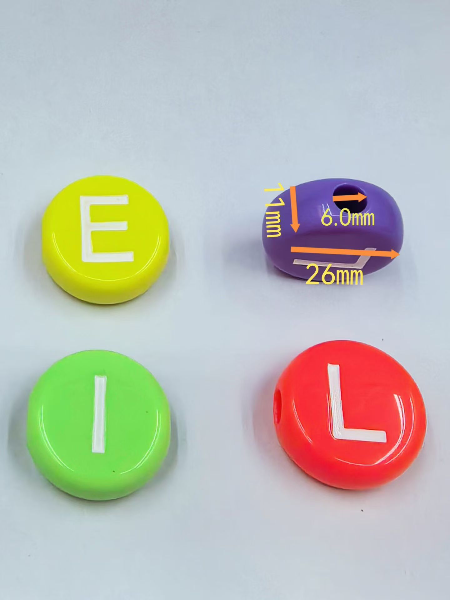 Both white and black, white and colored are available. You can choose a single letter Specification image