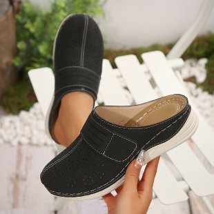 2025 New cross-border trade plus-size women's clogs, hollowed-out breathable mules, casual retro sandals Item Picture