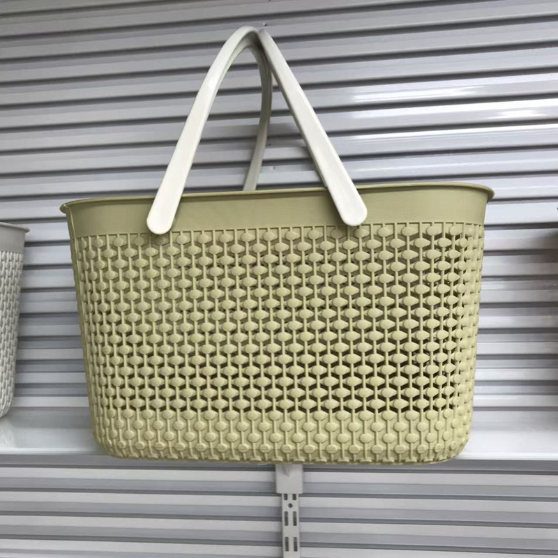 Large-capacity draining storage hand-held basket, household bathroom sundries sorting basket, portable storage basket details Picture