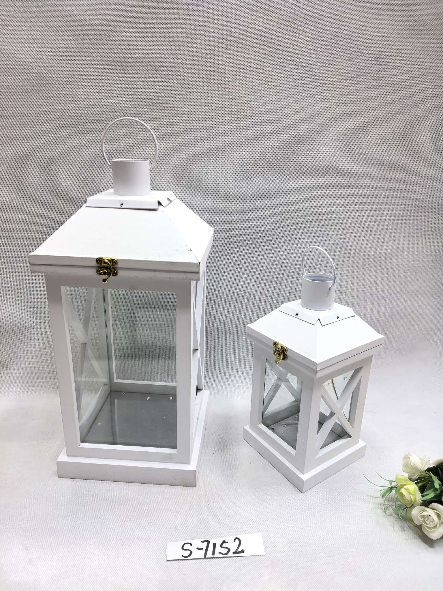 欧式简约复古落地家居酒吧宾馆摆件透明玻璃铁木质感风灯烛台现货