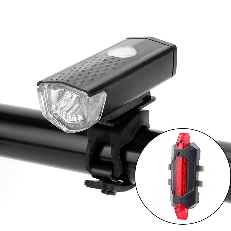 Bicycle headlight, USB charging, night cycling light, warning light, outdoor cycling set, mountain bike front and rear lights pic 3