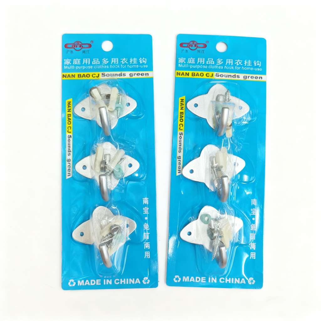 6710-3加厚不锈钢挂钩单个挂衣钩门后衣服浴室单钩隔断拖把厨房勾衣帽钩