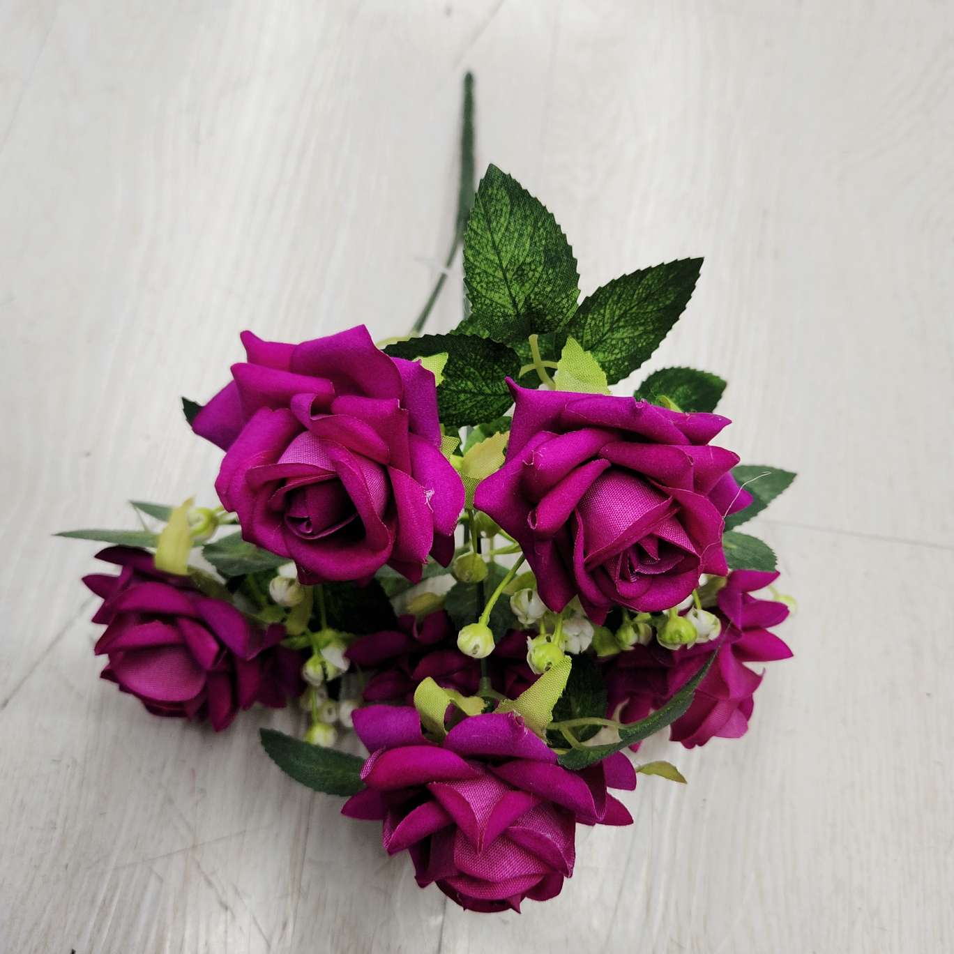 6-head velvet rose office simulation garden rose pole torch carnival night guide, electroplated crochet bouquet decoration detail image 9