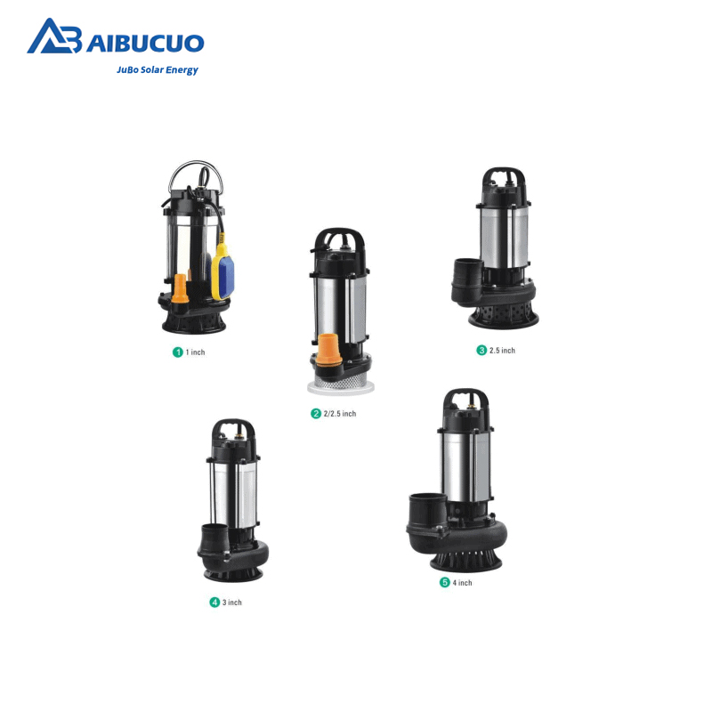 AIBUCUO Jubo DC brushless cutting sewage pump, solar irrigation pump, stainless steel pipe submersible pump 50ZWQ series Specification image