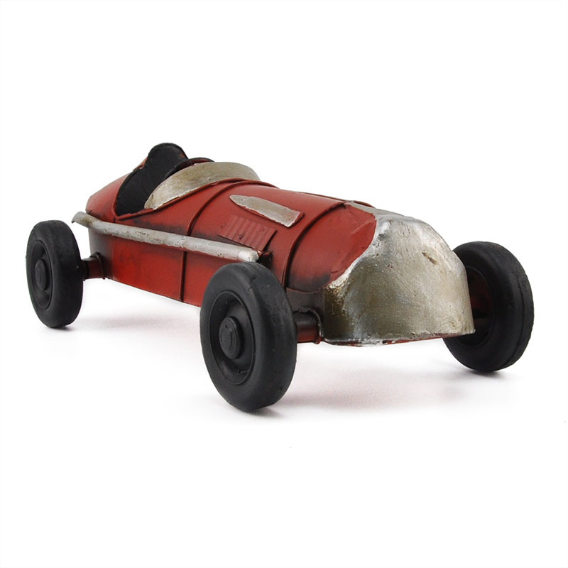 复古铁艺小赛车模型摆件 创意车载内饰桌面装饰铁皮飞机摆件 儿童房客厅玄关小摆设