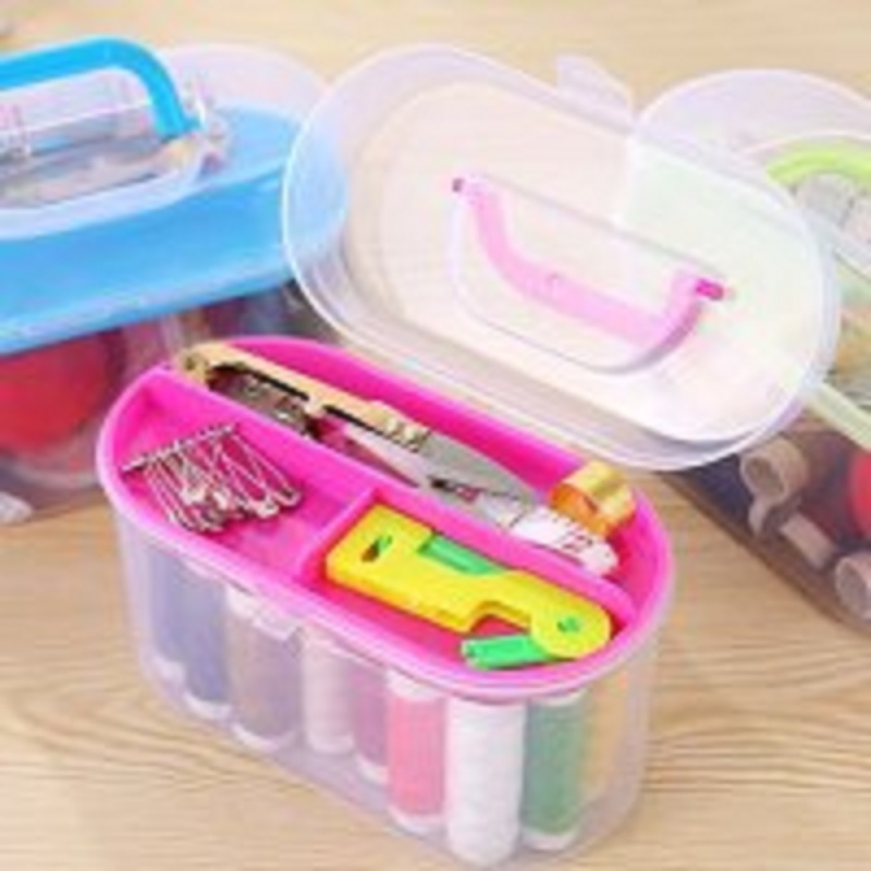 新款粉色针线盒便携式