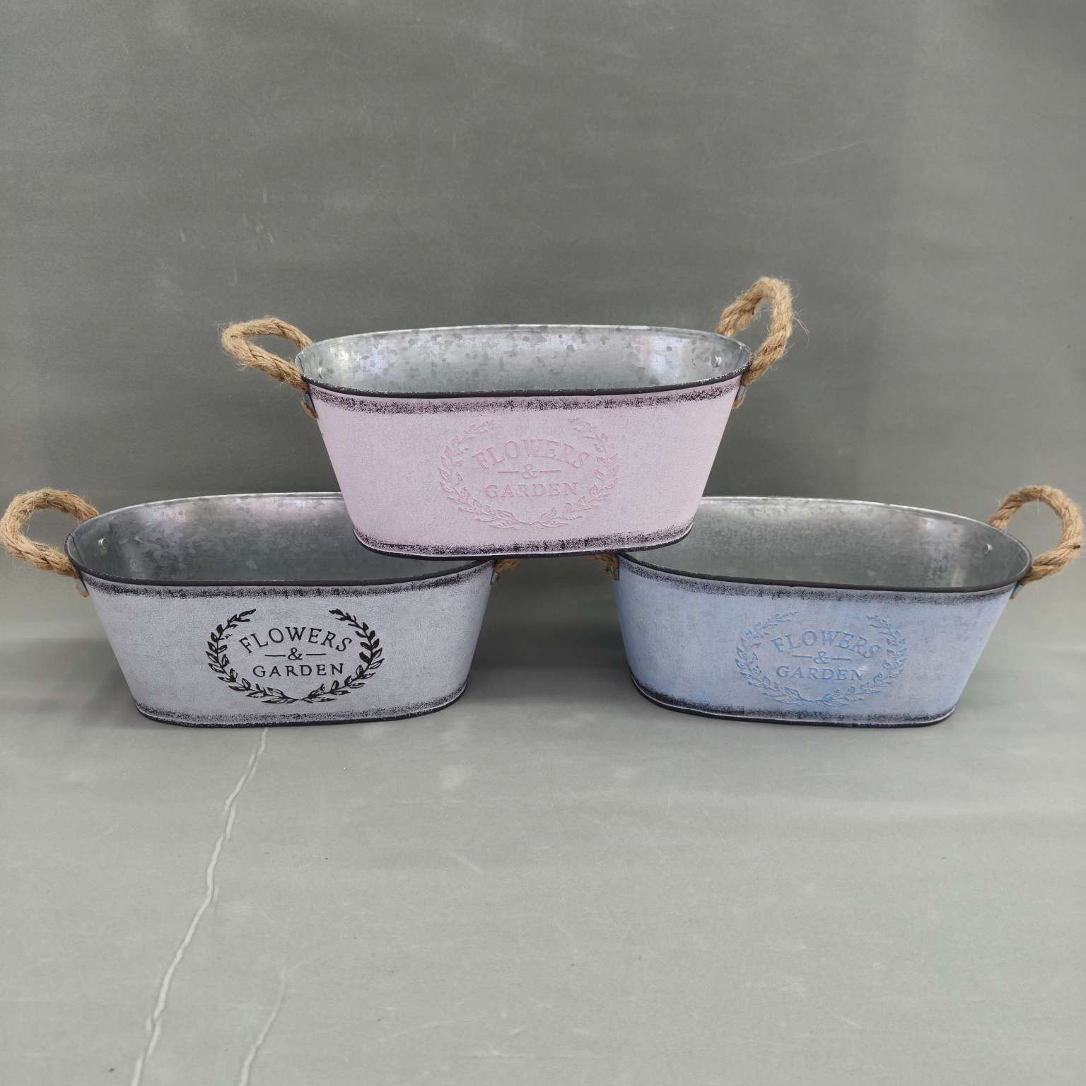 做旧复古风格铁皮花盆多肉植物花盆