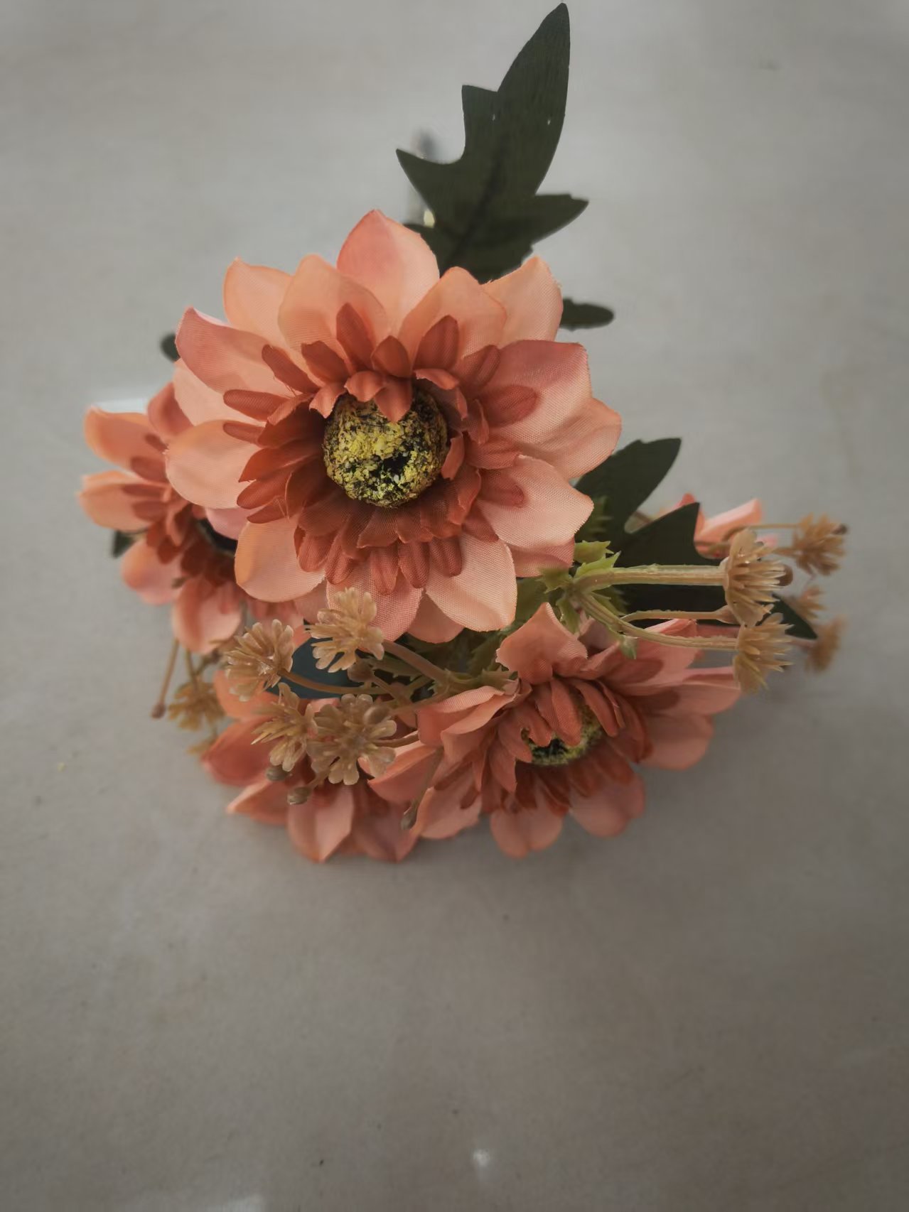 客厅装饰仿真花假花场地布置小把5叉小太阳菊婚庆仿真花仿真花女2025森系紫色花朵仿真假花