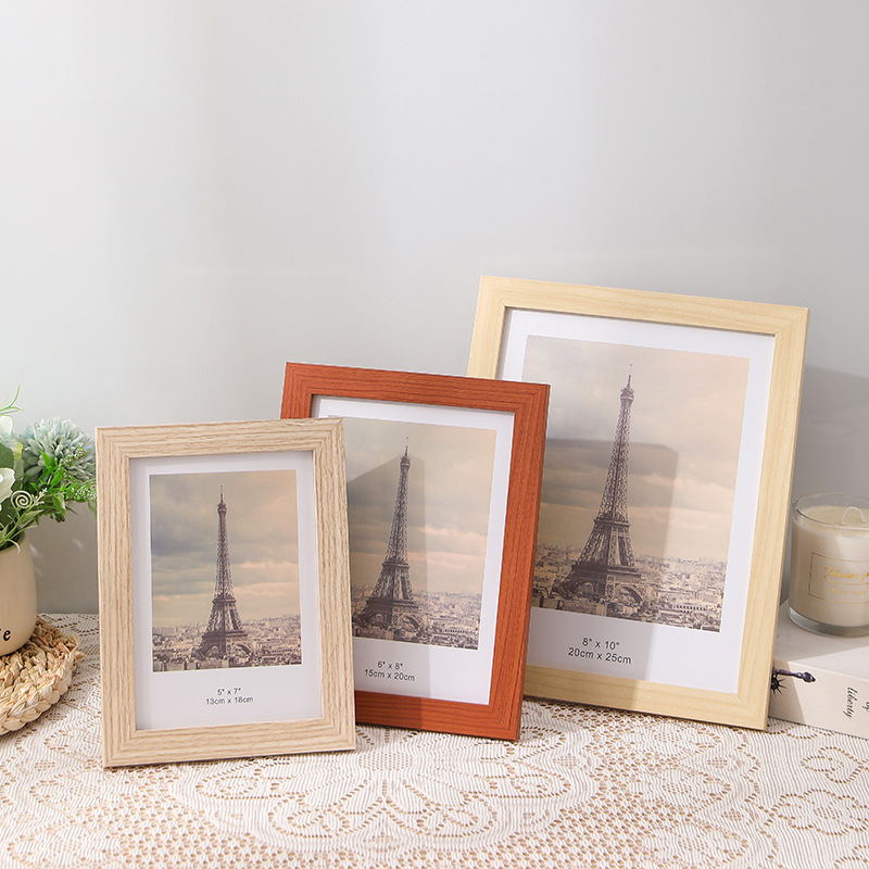 Simple wooden MDF photo frame display table A2, A3, A4, A5 photo wall hanging, 13*18cm, 10*15cm display table Application Scenario