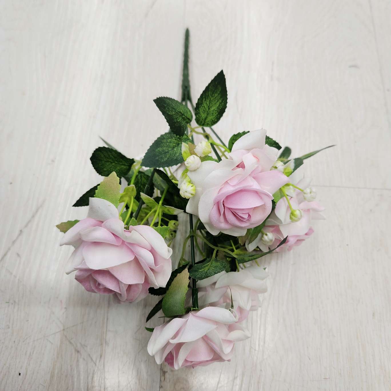 6-head velvet rose office simulation garden rose pole torch carnival night guide, electroplated crochet bouquet decoration detail image 8
