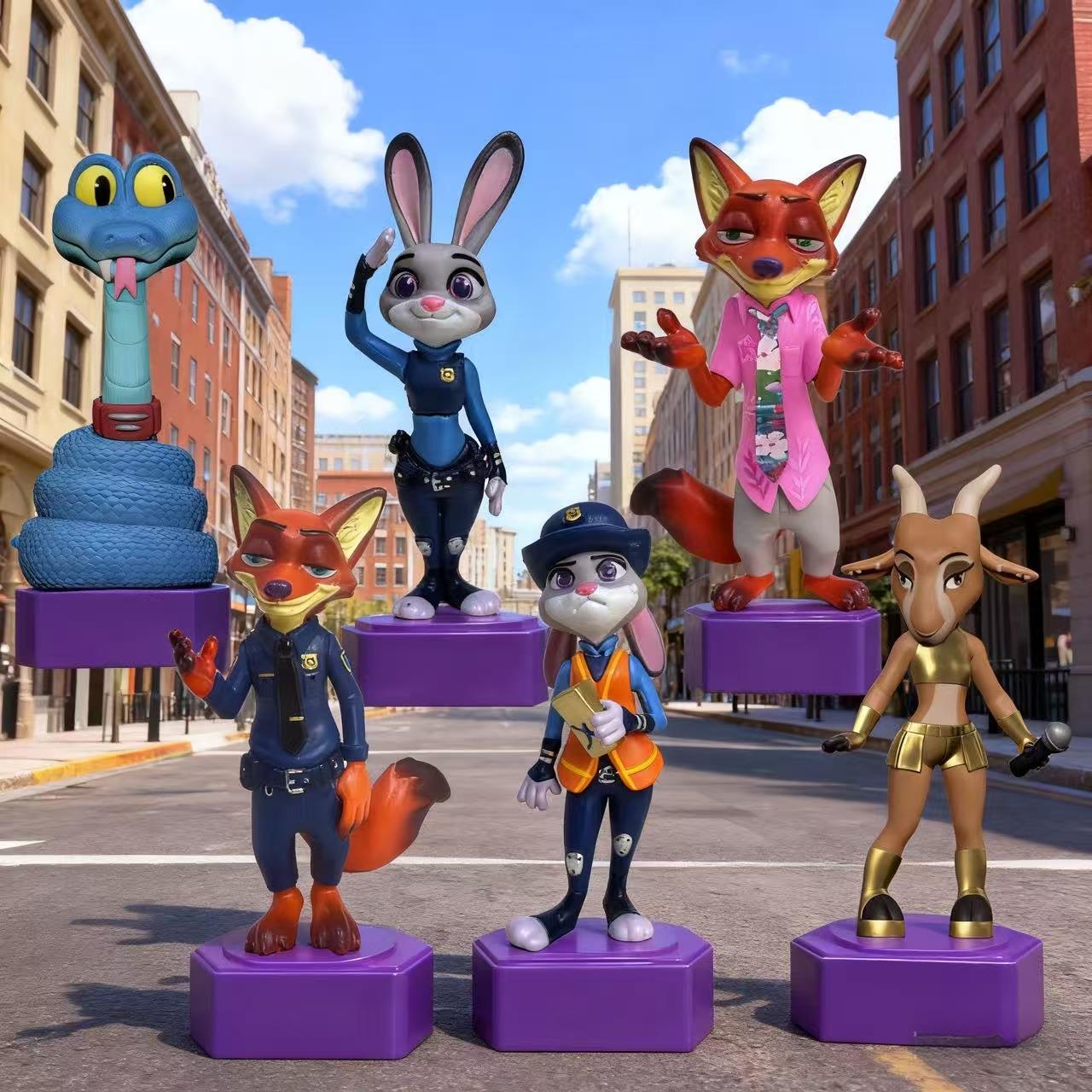 疯狂动物城最新二代4寸盲盒可爱卡通朱迪兔胡尼克公仔情侣钥匙扣手办摆件详情4